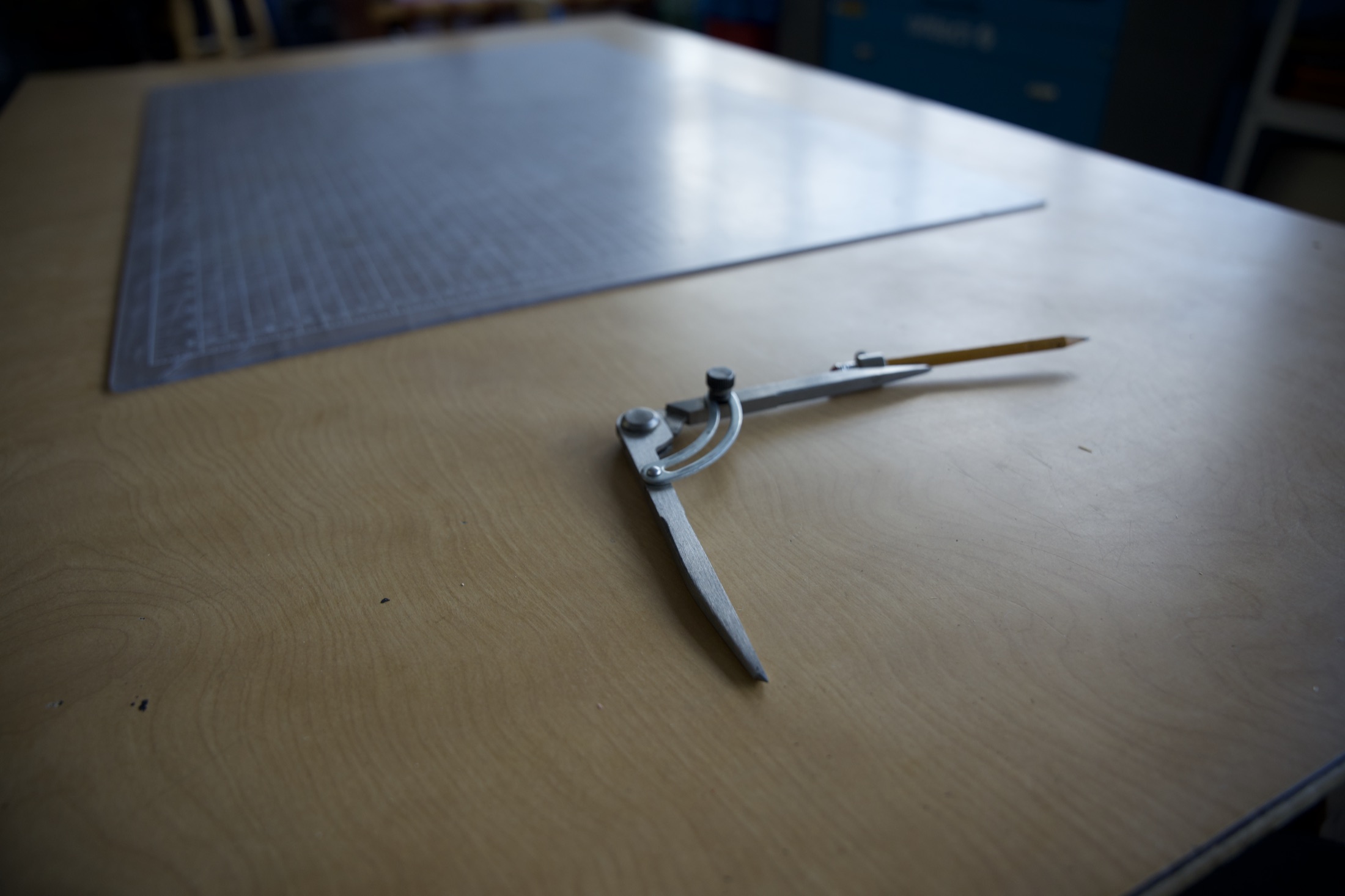 Calipers on a workbench at Brooklyn Industrial Arts